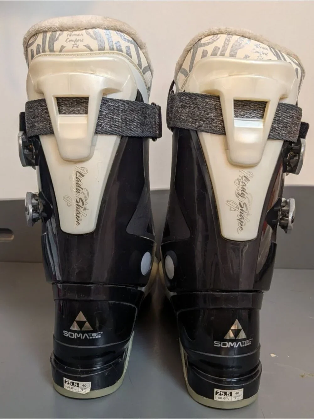 Fischer My Style SOMA Tec Ski Boots White Black/Pearl Women Size 25.5 US 8.5
